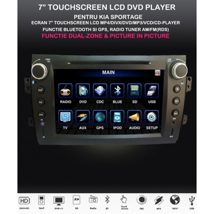 DVD MULTIMEDIA GPS SX4 NAVIGATIE BLUETOOTH